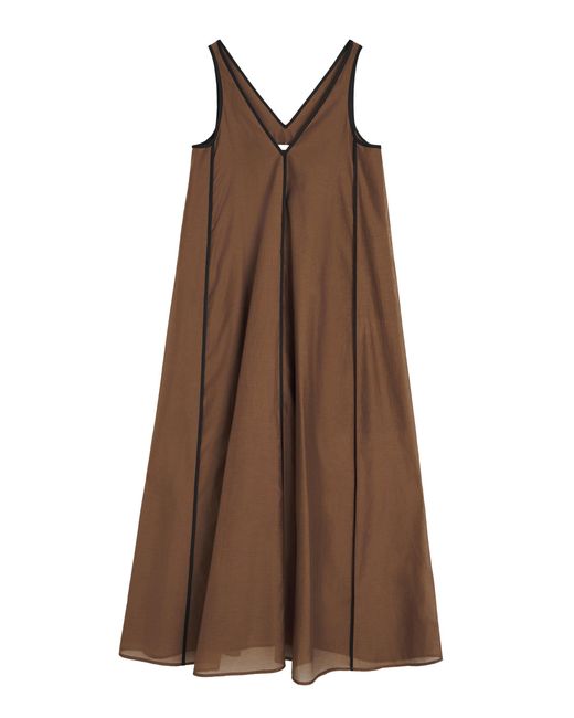 By Malene Birger Brown Aures Silk-Cotton Maxi Dress