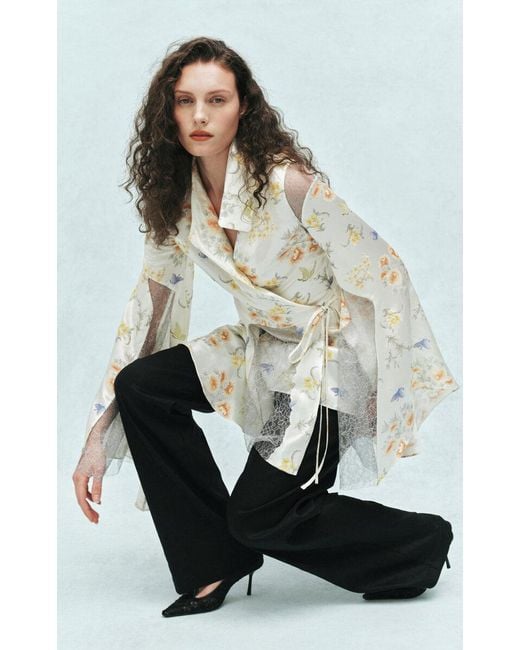 Christopher Esber White Redux Straight Leg Linen Trousers