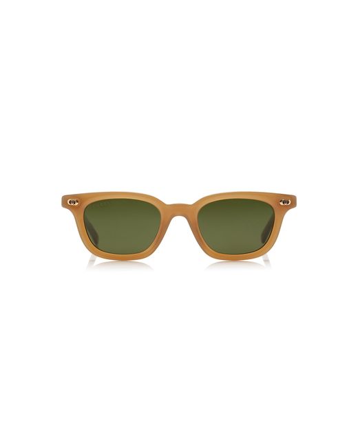 Gucci Brown Rectangle-Frame Acetate Sunglasses