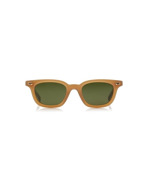 Gucci Brown Rectangle-Frame Acetate Sunglasses