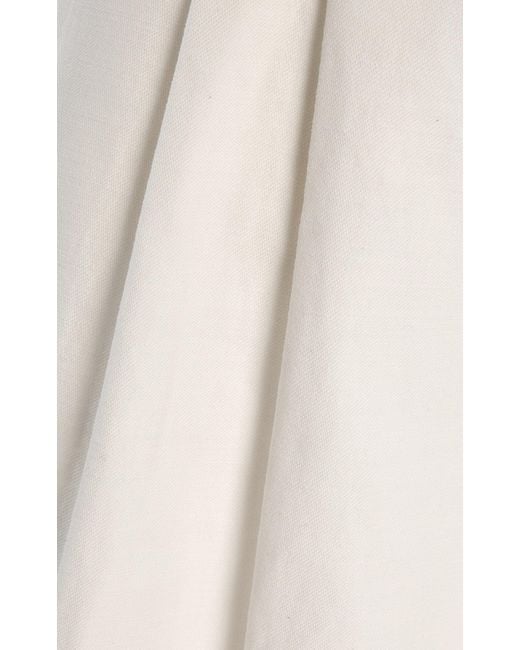Third Form White Fusion Pleated Cotton Wide-Leg Pants