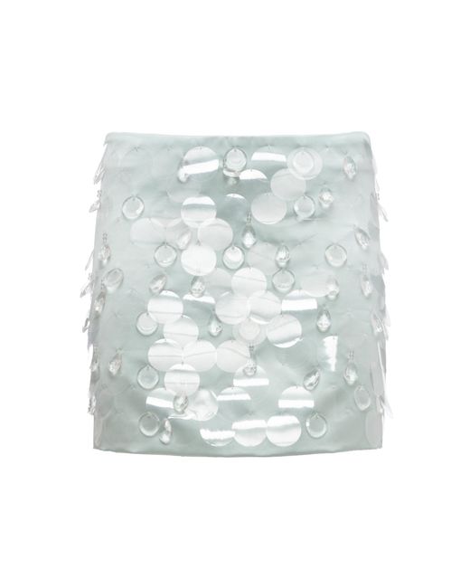 DES_PHEMMES Blue Micro Embellished Cotton Mini Skirt