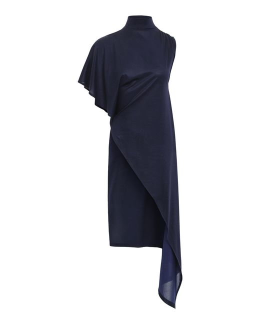 Source Unknown Blue Livia Asymmetric Draped Top
