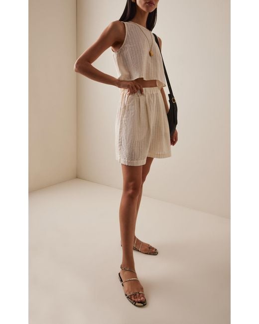 Asceno Natural The Dallas Cotton-Linen Shorts
