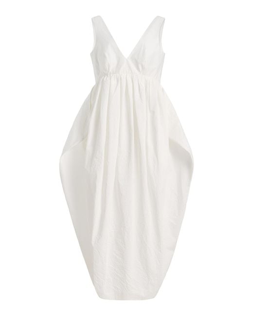 Rohe White Sculptural Textured Cotton-Blend Dress