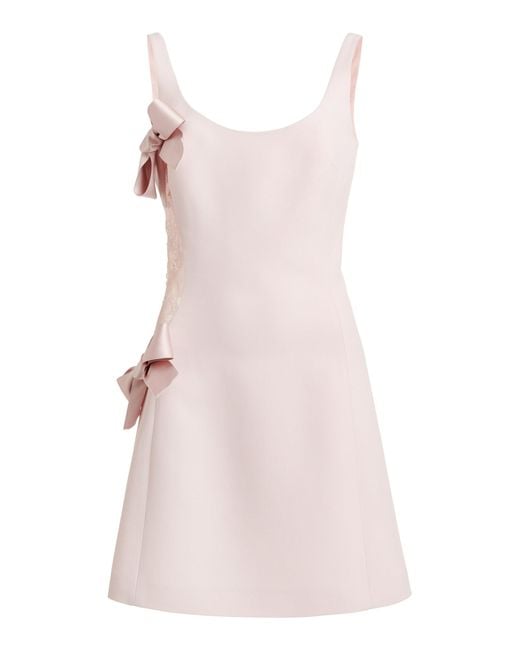 Giambattista Valli Pink Bow-detailed Crepe Mini Dress