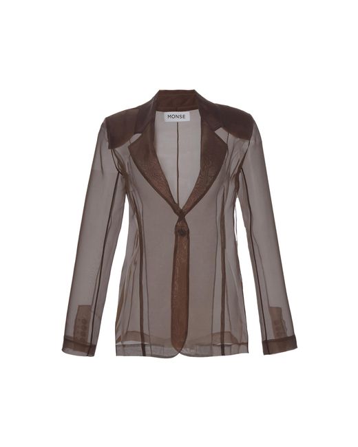 Monse Brown Twist Silk Jacket