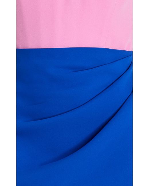 Rosie Assoulin Blue Exclusive Twisted Off-the-shoulder Silk Maxi Dress