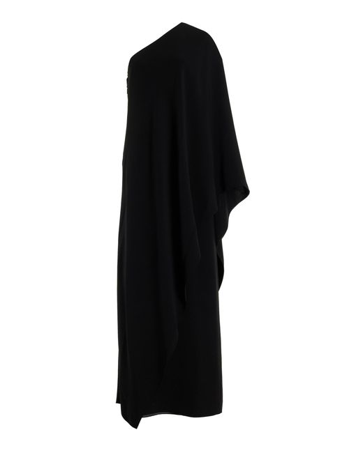 The Row Black Sparrow Asymmetric Silk Cady Maxi Dress