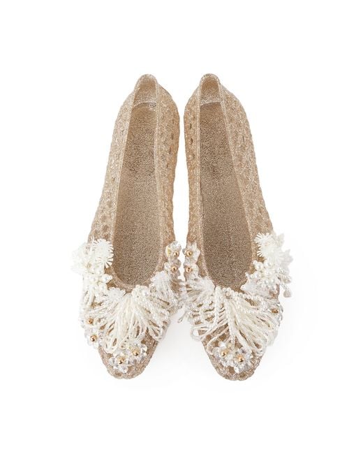 HEAVENLY JELLY White Glam Embellished Jelly Shoes