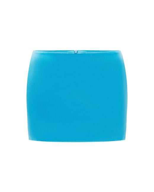 Alex Perry Blue Low Rise Duchess Satin Mini Skirt