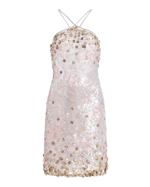 Wiederhoeft White Sequined Mini Dress
