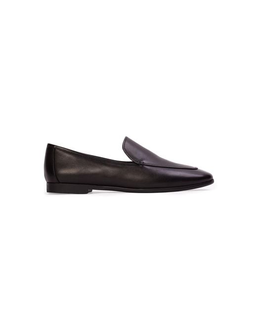 Black Suede Studio Black Allie Leather Loafers