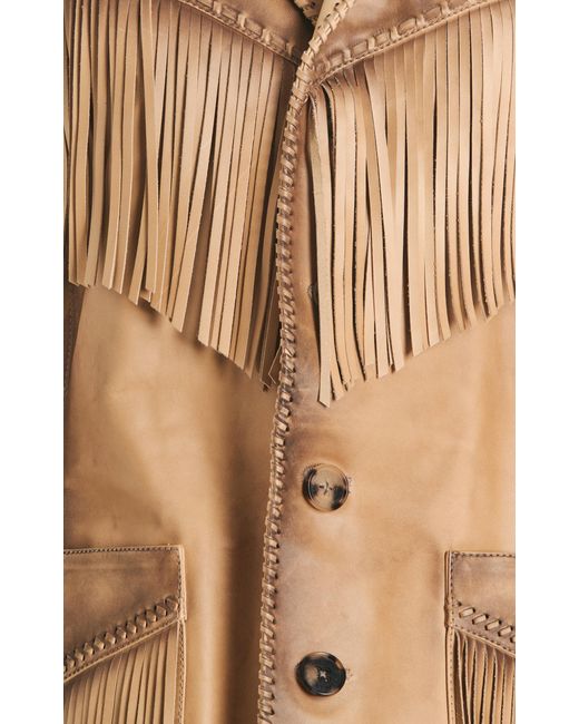 Ralph Lauren Brown Fringed Degradé Leather Jacket