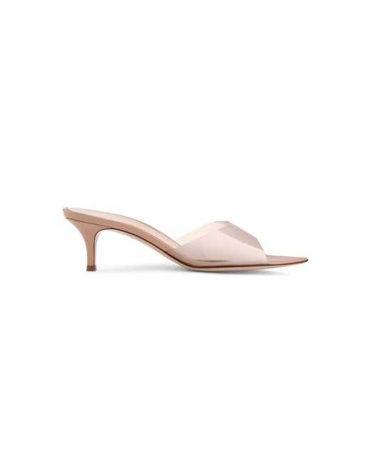 Gianvito Rossi Pink Elle Plexi Mules