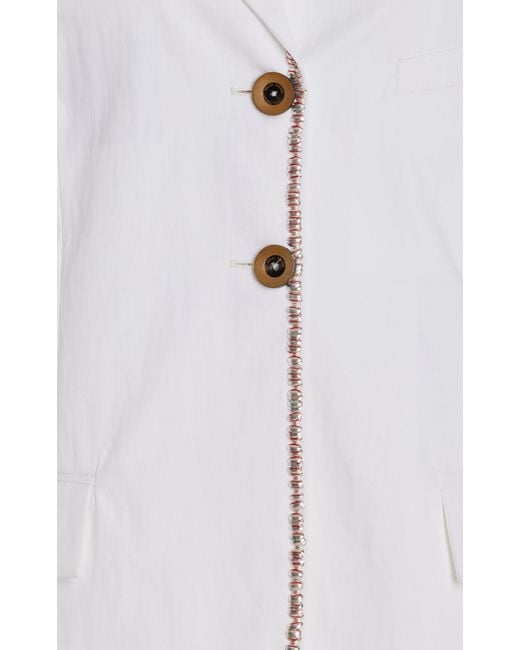 Wales Bonner White Truth Embellished Technical Cotton Blazer
