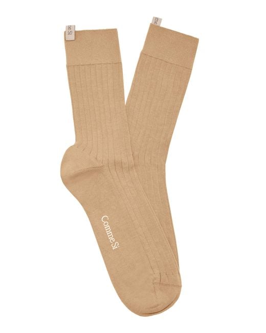 Comme Si Natural The Yves Cotton Sock