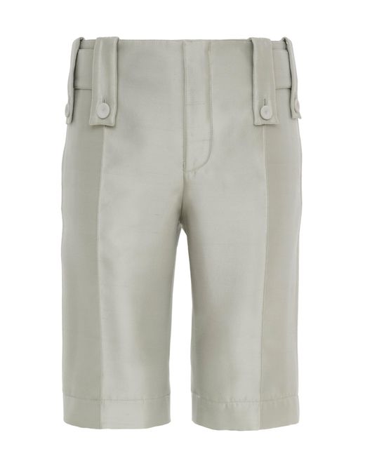 Chloé Gray Tailored Satin Bermuda Shorts