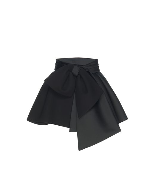 Dice Kayek Asymmetrical Black Bow Skirt