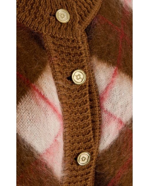 RÙADH Brown The Blane Checked Wool Cardigan