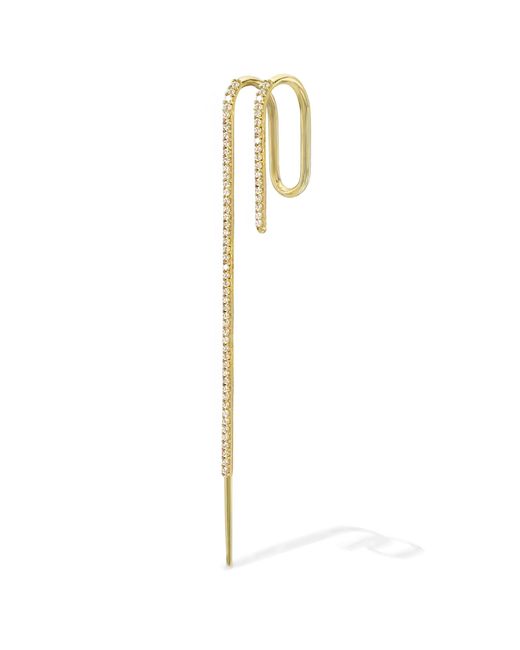 KATKIM White Mono Pavé 18K Diamond Pin Single Earring