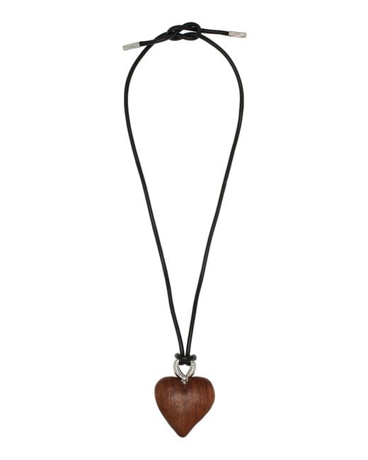 Julietta Black Verona Rhodium-plated Wood Necklace