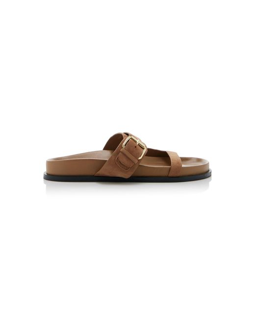 A.Emery Brown Prince Leather Slide Sandals