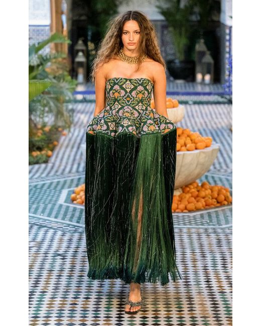ALÉMAIS Multicolor Oasira Embellished Linen Gown