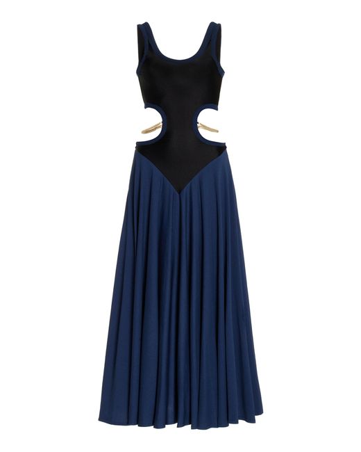 Christopher Kane Blue Chain-detailed Cutout Jersey Midi Dress