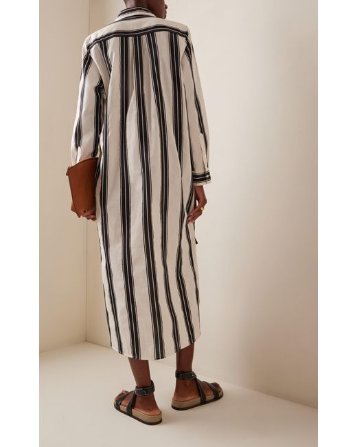 Totême  Black Jacquard-striped Midi Tunic Dress