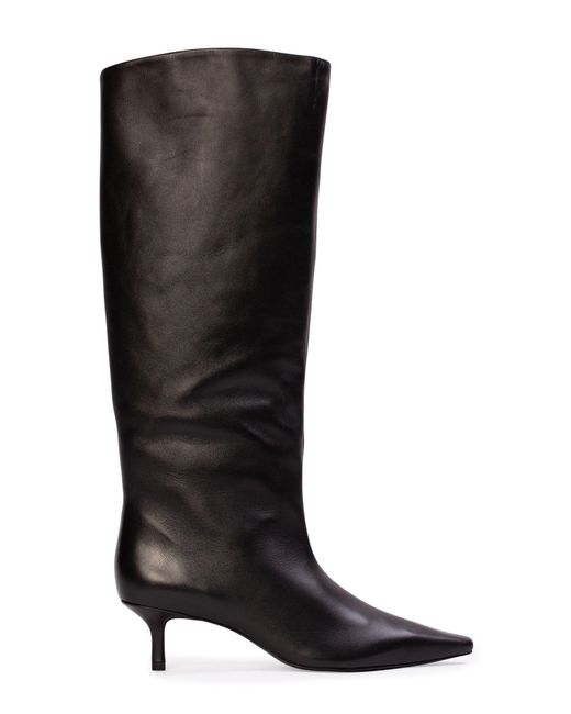 Black Suede Studio Black Sutton Leather Boots