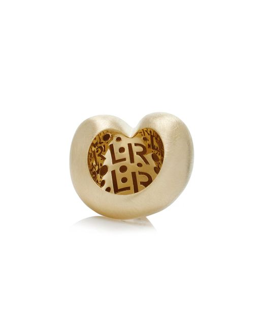 Lauren Rubinski White 14k Yellow Gold Heart Ring