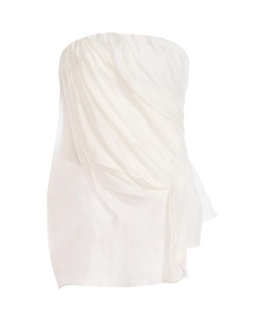 THE GARMENT White Exclusive Gilian Wool-Blend Bustier Top