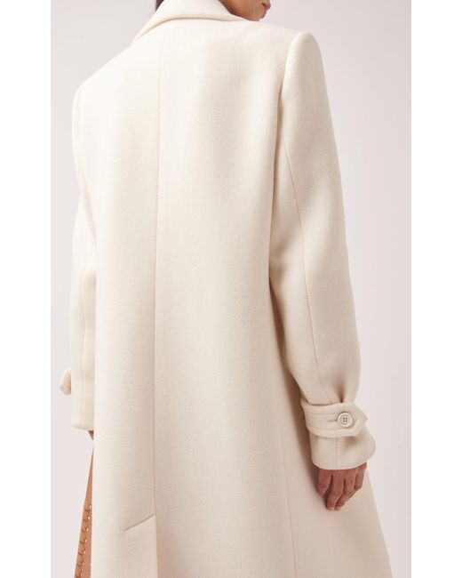 Chloé Woven Double-breasted Trench Coat in White | Lyst