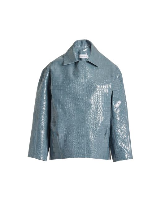 16Arlington Blue Rand Croc-effect Leather Jacket
