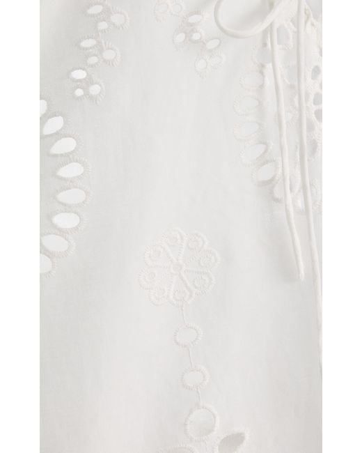 matteau cotton broderie anglaise mini dress Matteau Cotton Broderie Anglaise Mini Dress in White