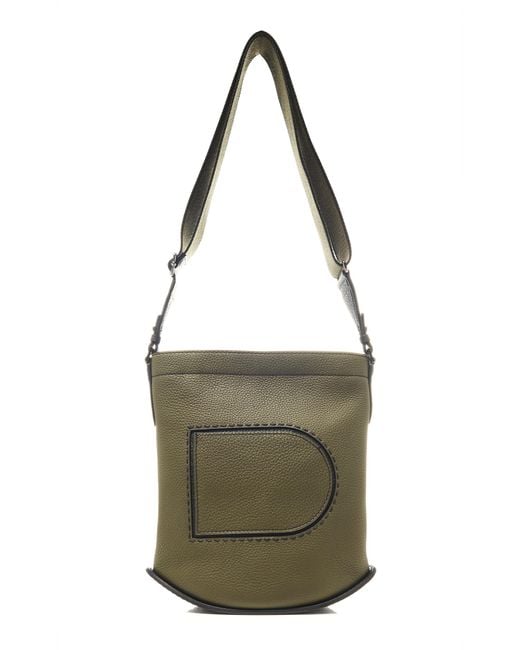 Delvaux Green Pin Daily And Sangle Taurillon Soft Surpiqué Leather Shoulder