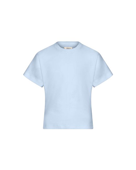 OSSOU Blue Sonora Cropped Cotton Shirt