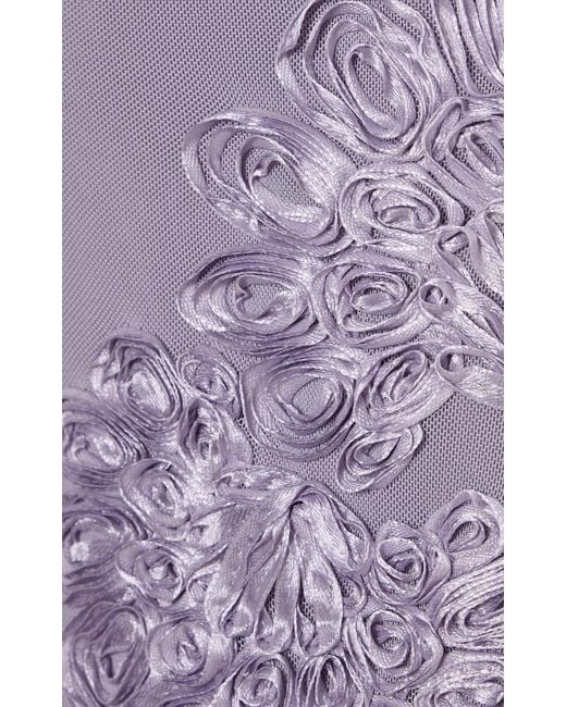 ROTATE BIRGER CHRISTENSEN Purple 3D Mesh Maxi Dress