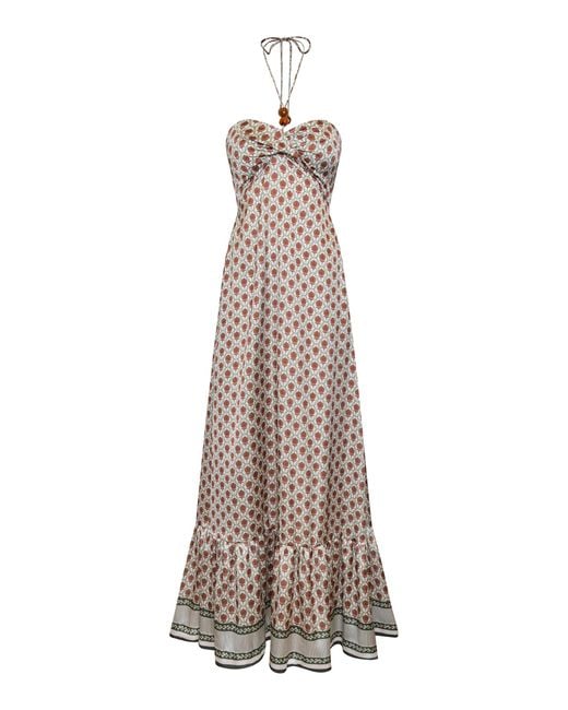 ANDRES OTALORA Natural Trama Salvaje Printed Maxi Dress