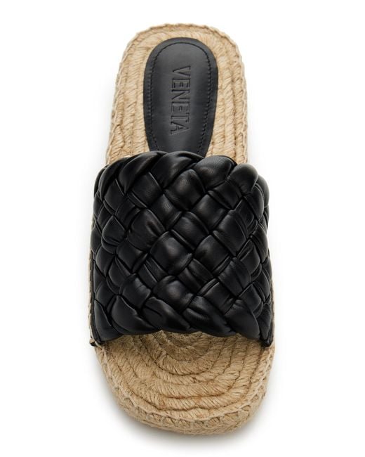Bottega Veneta Black Jack Leather Espadrille Sandals