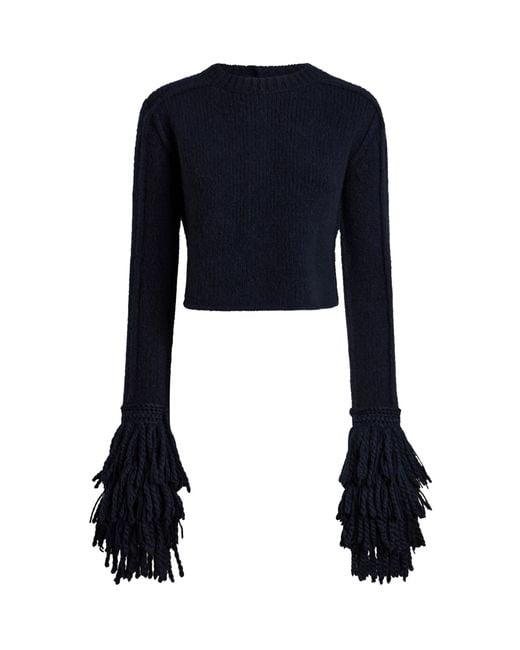 Etro Black Fringed Wool-Blend Cardigan
