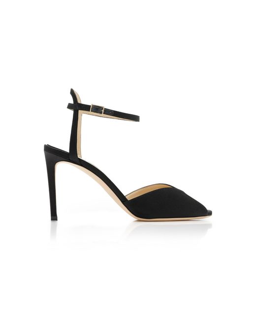 Jimmy Choo Black Sacora Satin Sandals