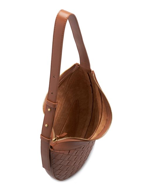 Bottega Veneta Brown Small Hobo Intrecciato Leather Bag