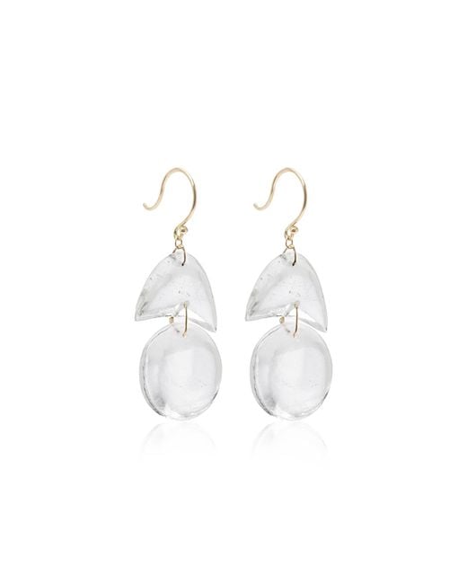 Ten Thousand Things Natural Tiny Arps 18k Yellow Gold Crystal Quartz Earrings