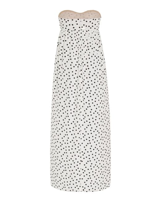 Franchise White Exclusive Lucie Tie-Front Silk Maxi Dress