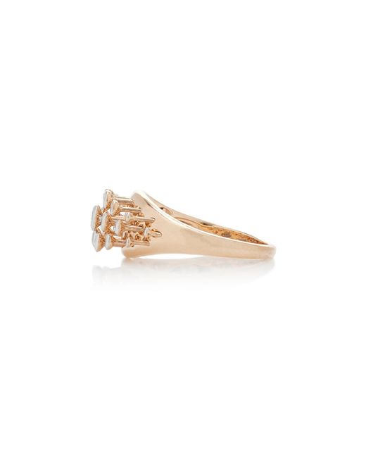 Marie Mas White Queen Wave 18k Rose Gold Diamond Ring