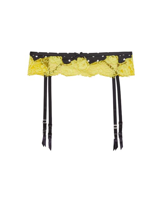 Fleur du Mal Yellow Juliet Lace Garter