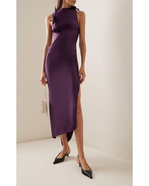 Coperni Purple Exclusive Rosette-embellished Jersey Gown