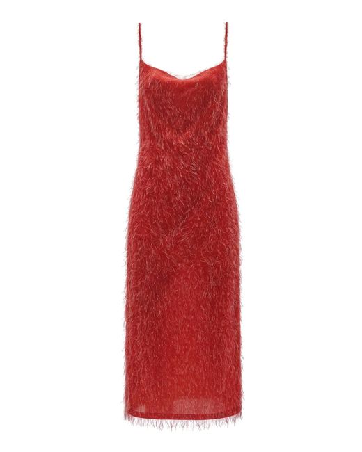 Bottega Veneta Red Fil Coupe Midi Dress
